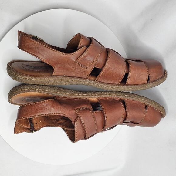 Born Fisherman Sandals Shoes Mens Size 12 US 46 EU Brown Leather Adjustable - Picture 5 of 7